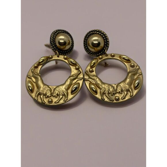 Vintage Jeff Lieb Runway Designer Signed Unique Clip Earrings One of a Kind - Picture 8 of 9